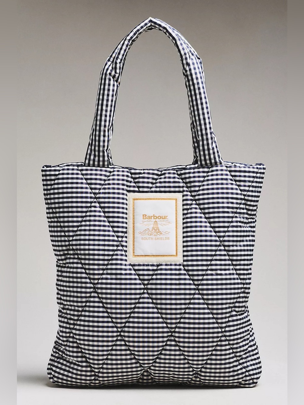 Barbour Riah Gingham Quilted Tote Bag